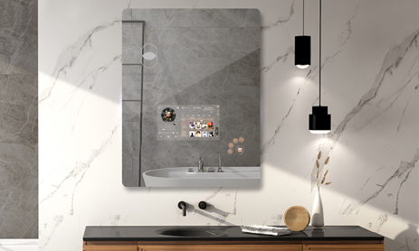Fitbathmirrorスマートバスルームテレビミラーで音楽を聴く